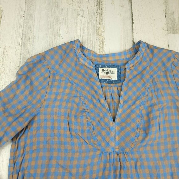 Anthropologie Holding Horses Plaid V Neck Size 4 EUC - Picture 4 of 7